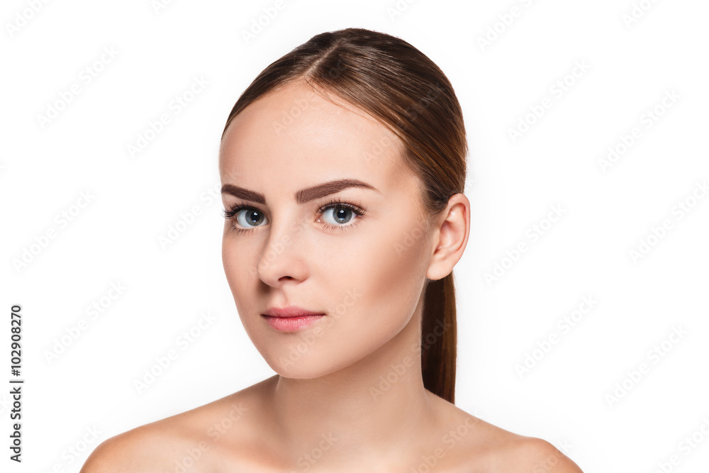 The beautiful face of young woman with cleanf fresh skin The beautiful face of young woman with cleanf fresh skin