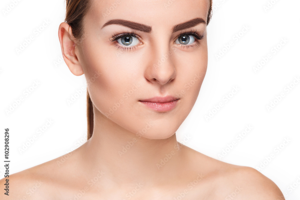 The beautiful face of young woman with cleanf fresh skin The beautiful face of young woman with cleanf fresh skin