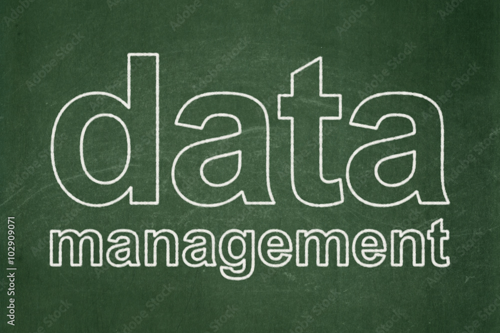 Obraz premium Information concept: Data Management on chalkboard background