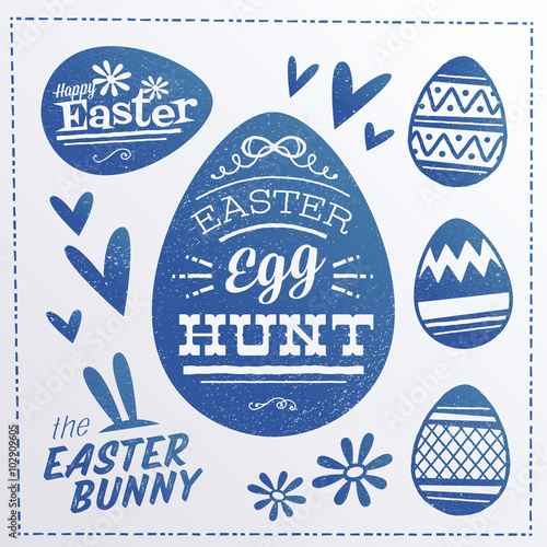 Happy easter design elements. Vector set