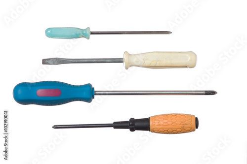 Screwdrivers isolated on the white background