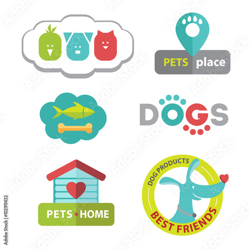 Pets icons set