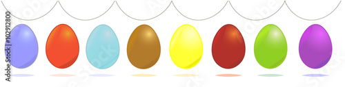 Ostereier, Eier, Ostern, nebeneinander, farbig, bunt, gefärb