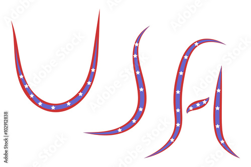 USA stylized lettering
