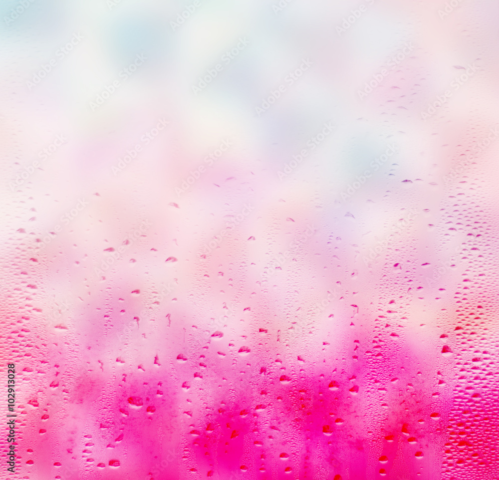 Fototapeta premium Water drops on the window - abstract background