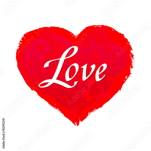 heart with love word vector