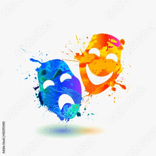 Theater mask. Sad and laughing