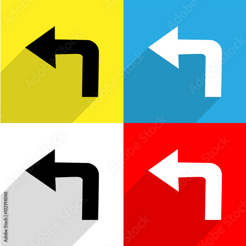 Turn left sign Vector EPS10, Great for any use