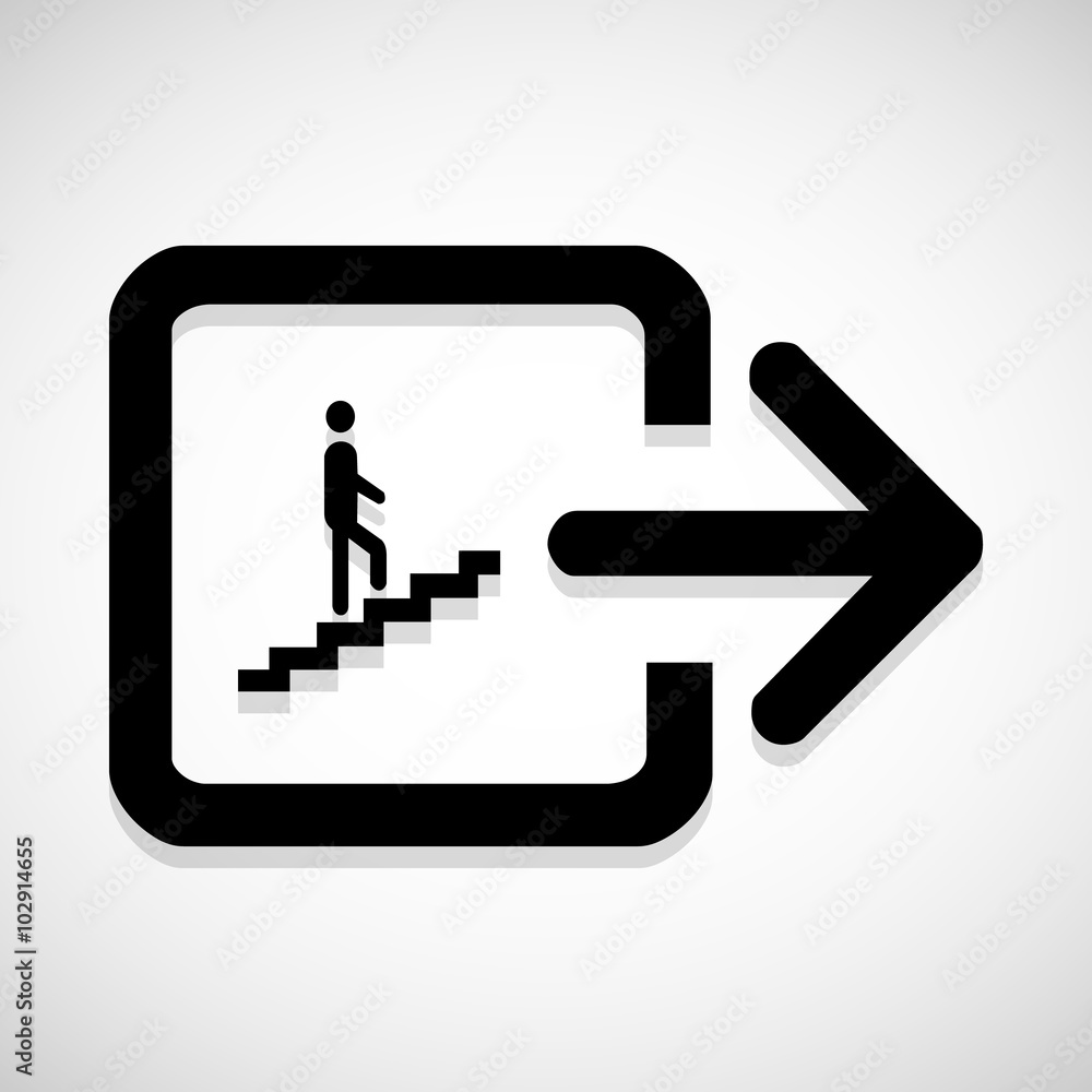 Man on Stairs going up symbol isolated on white Vector EPS10, Great for any use. Man on Stairs going up symbol isolated on white Vector EPS10, Great for any use.