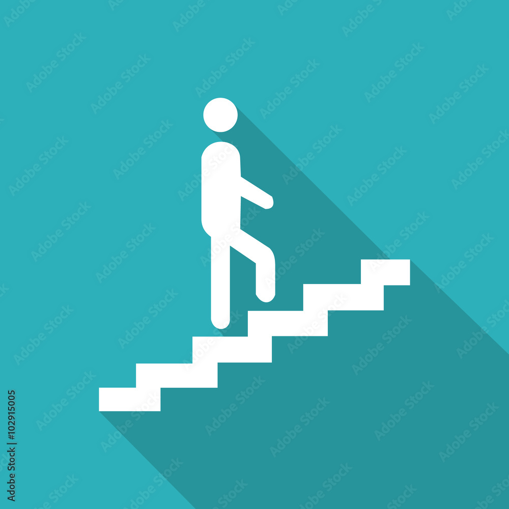 Man on Stairs Going Up Icon Vector EPS10, Great for any use.