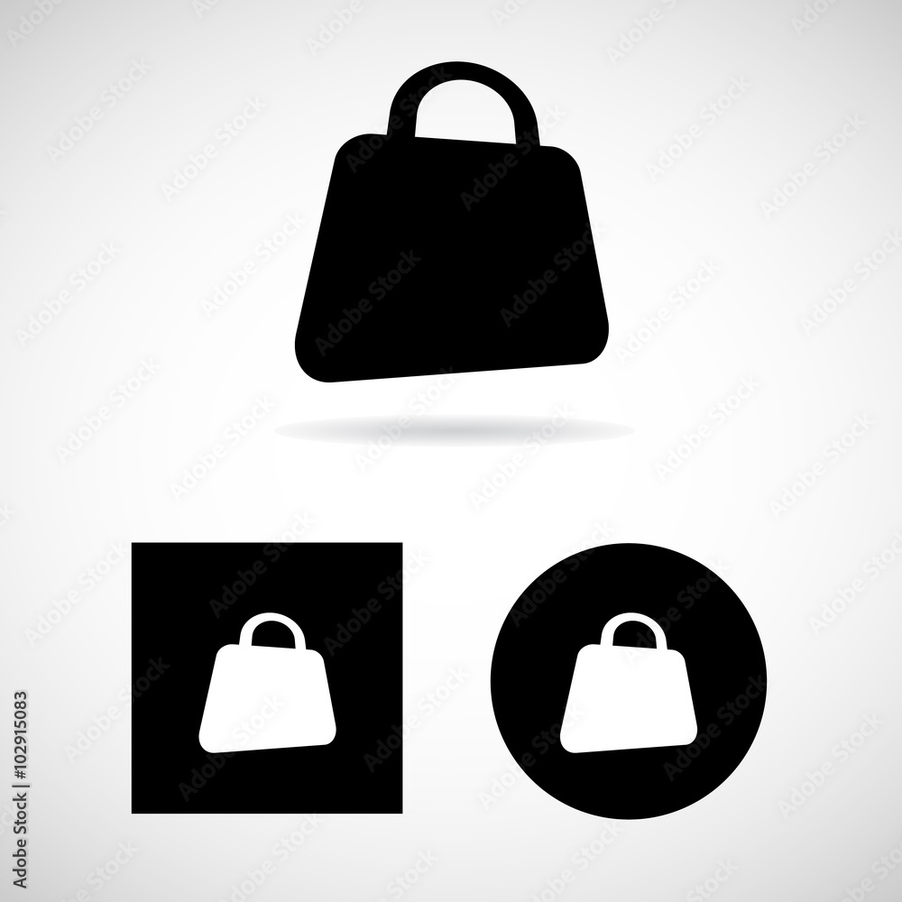 Bag icon with shadow Vector EPS10, Great for any use. Bag icon with shadow Vector EPS10, Great for any use.