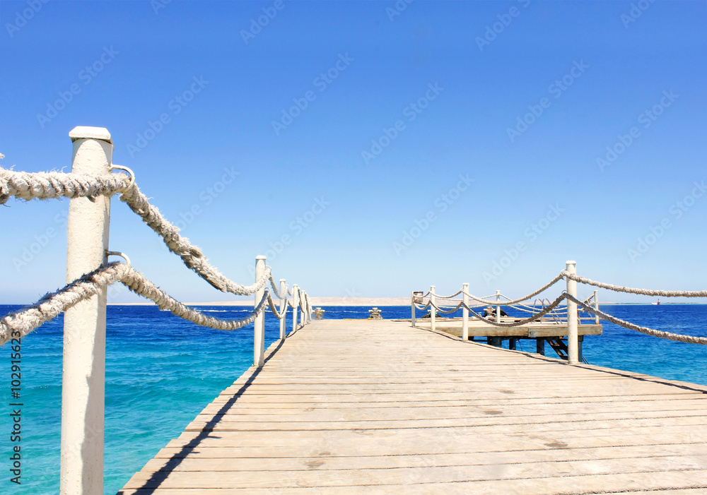 Obraz premium Bridge conducting in the sea