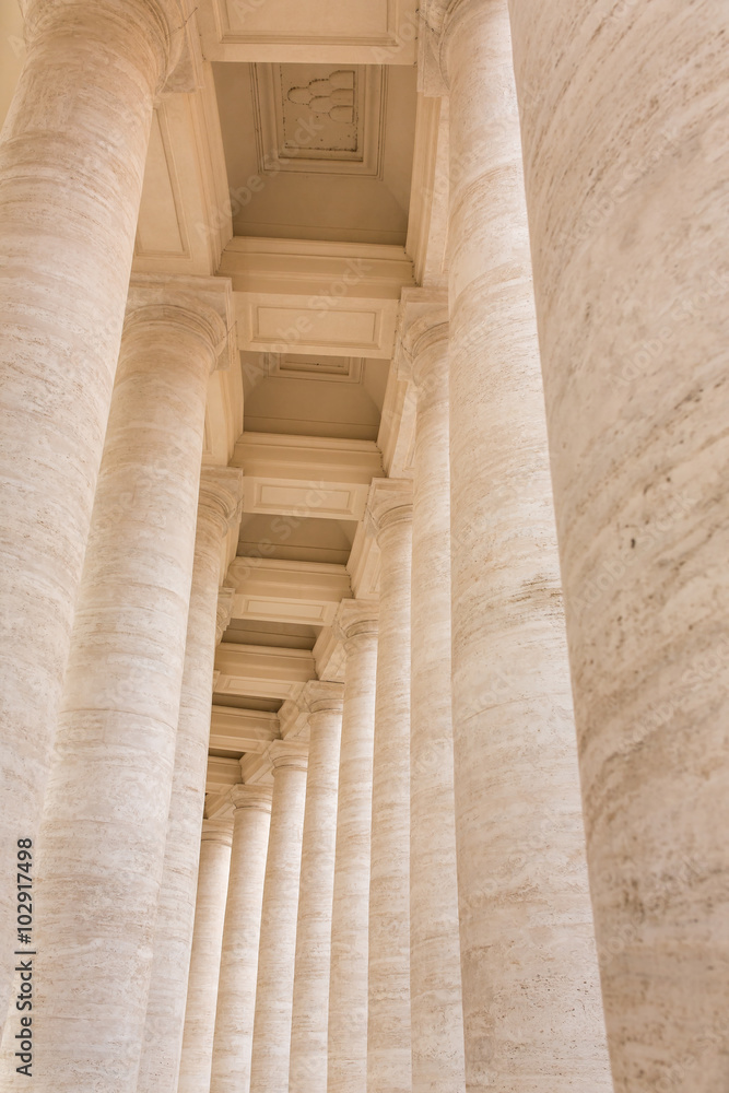 Bernini's colonnade in Piazza San Pietro (St Peter's Square) in Bernini's colonnade in Piazza San Pietro (St Peter's Square) in