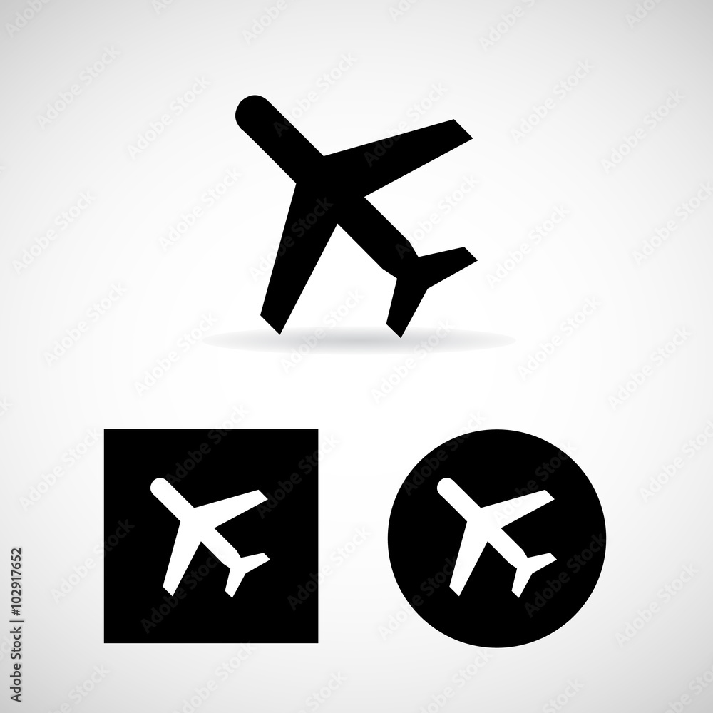 Plane icons. Set elements for design Vector EPS10, Great for any use.