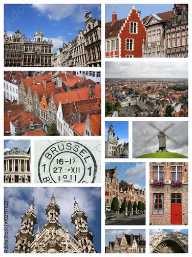 Travel Belgium - places collage photo