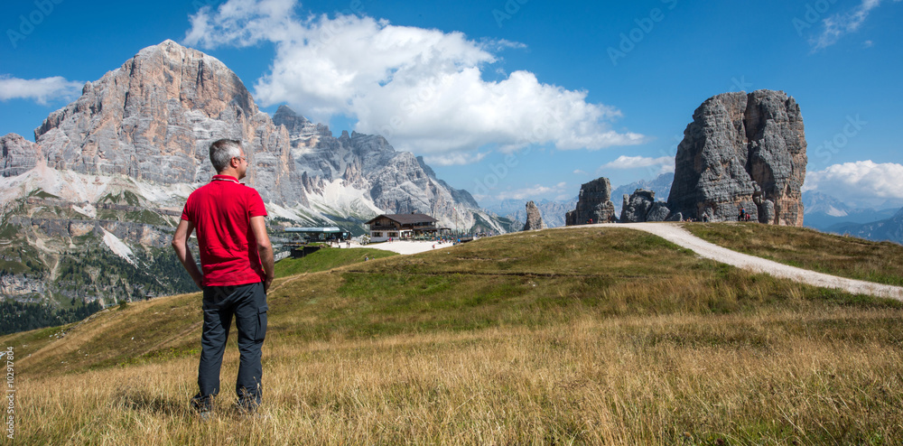 Fototapeta premium Relax at Five Tower, Dolomites mountain
