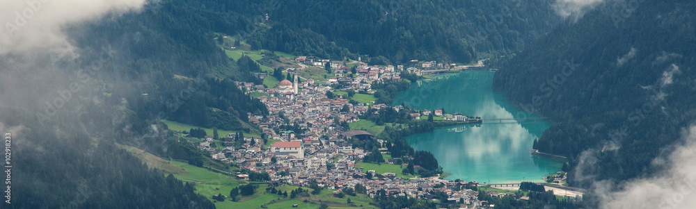 Aoronzo di Cadore aerial view, Dolomites