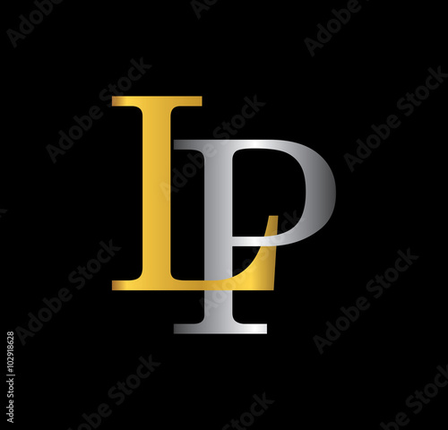 LP initial letter with gold and silver