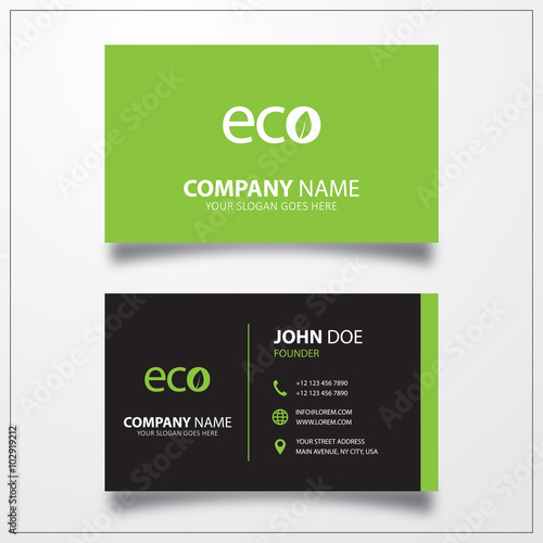Eco icon. Business card tem...