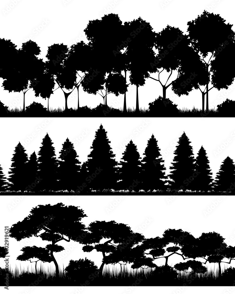 Plakat Trzy sylwetki lasów