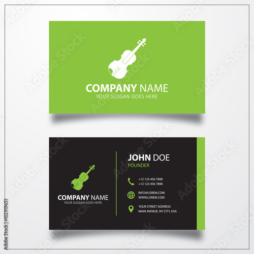 Violin icon. Business card ...