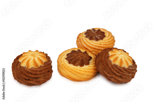 shortbread cookies isolated on white background