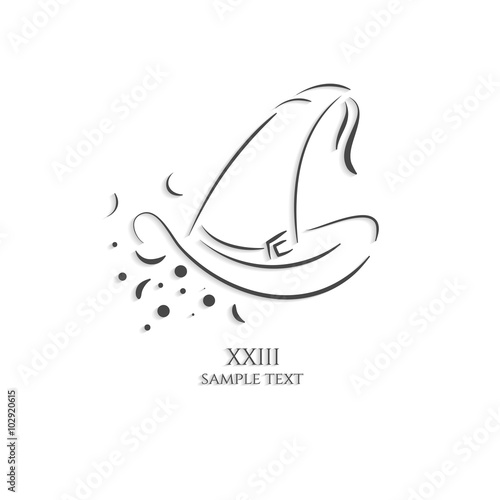 Wizard hat logo outline