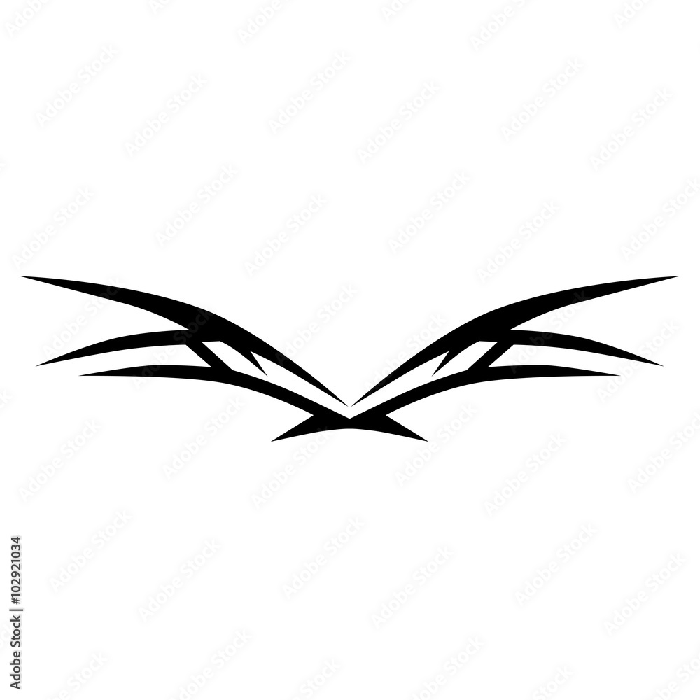 Tattoo tribal vector wings design. Tattoo. Stencil. Pattern. Design. Ornament.