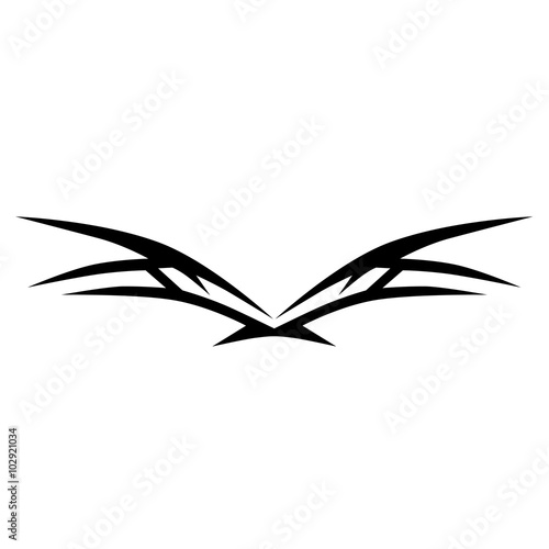 Tattoo tribal vector wings design. Tattoo. Stencil. Pattern. Design. Ornament.