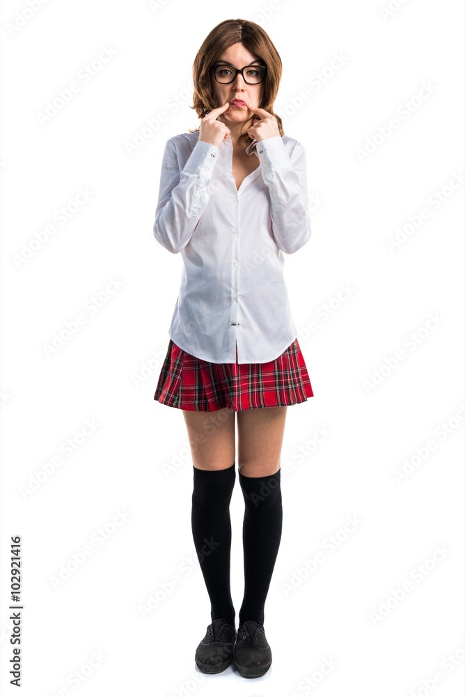 Fototapeta premium Sad pretty young girl