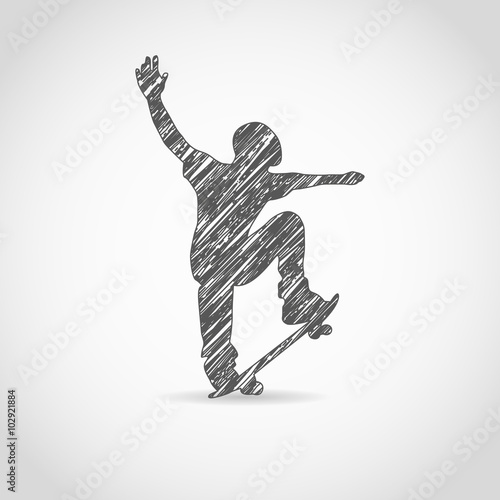 skater drawn for the logo