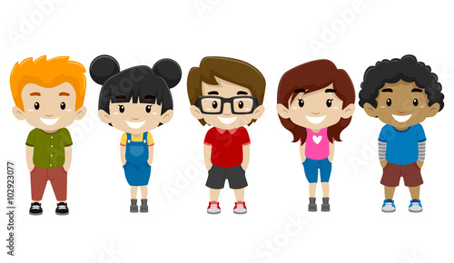 Illustration of Set of Kids
