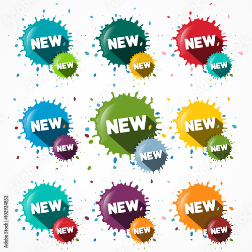New Icons Set - Vector Blots - Splashes Symbols