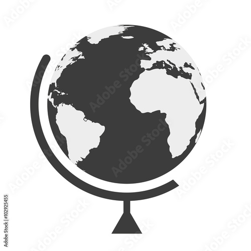 earth globe in a flat style on white background