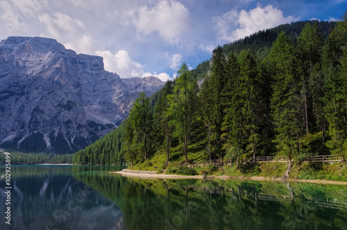 Fototapeta Naklejka Na Ścianę i Meble -  Pragser Wildsee - Lake Prags in Alps
