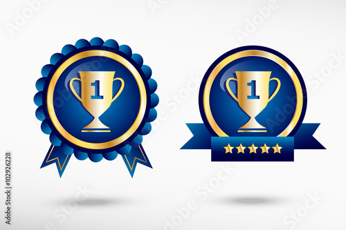 Champions Cup icon stylish quality guarantee badges