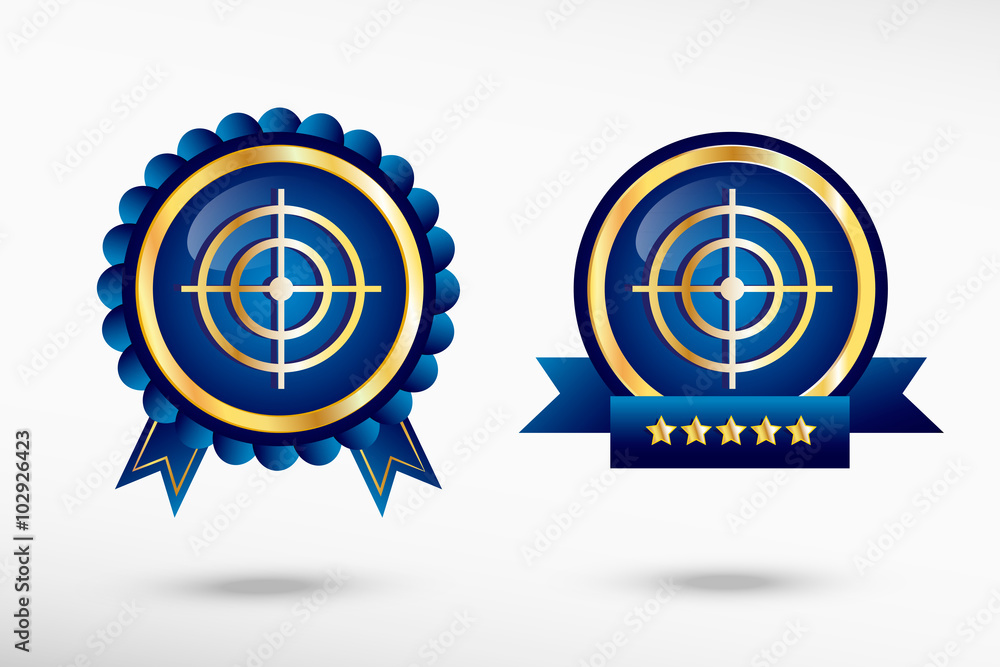 Vector target icon stylish quality guarantee badges