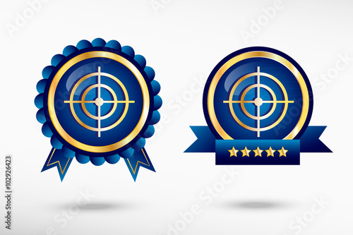 Vector target icon stylish quality guarantee badges