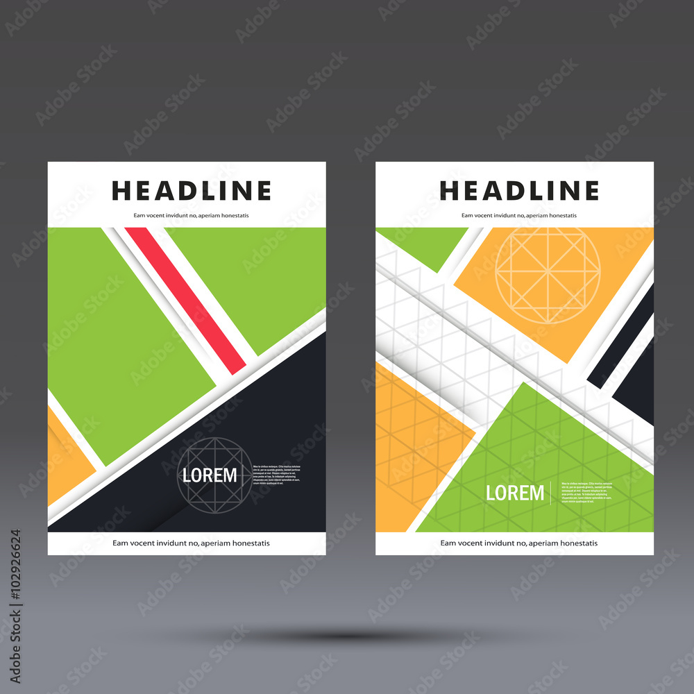 Brochure template with abstract square design