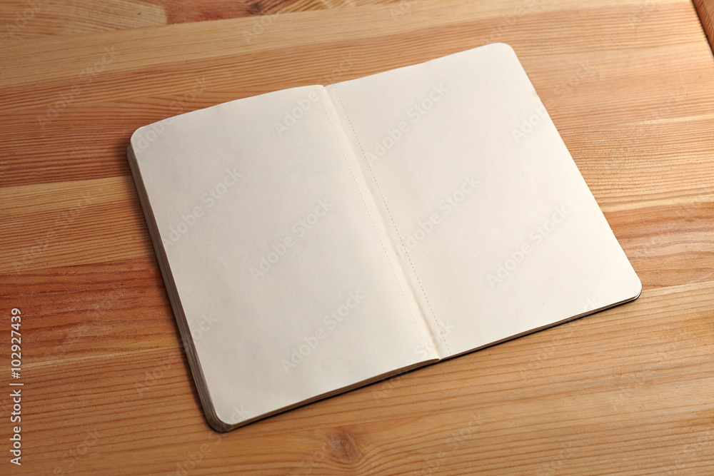 Blank open book with a pen isolated on wood background. Front view. Paper texture. Mock up. Blank open book with a pen isolated on wood background. Front view. Paper texture. Mock up.