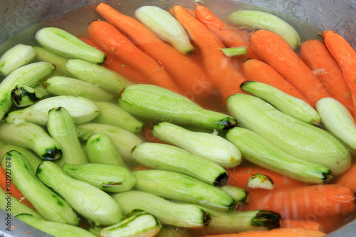 Fresh vegetable cucumber and carrot.