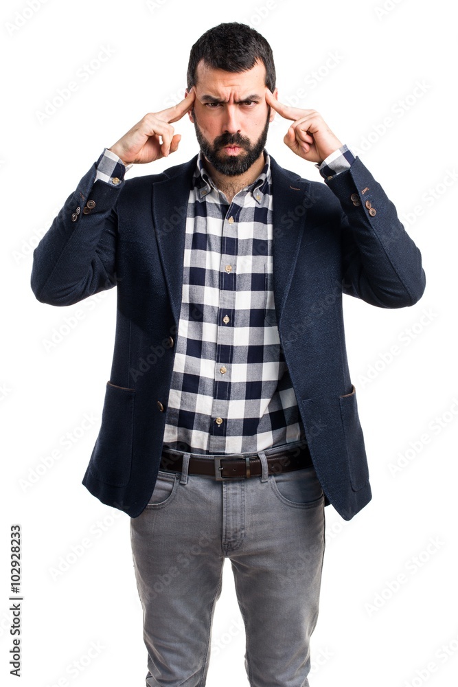 Handsome man thinking Handsome man thinking