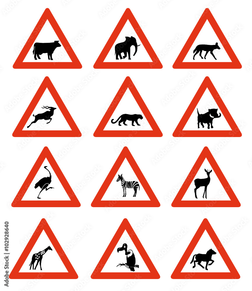 twelve Animal Crossing Road Signs of Namibia twelve Animal Crossing Road Signs of Namibia