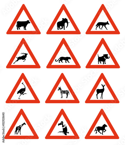 twelve Animal Crossing Road Signs of Namibia