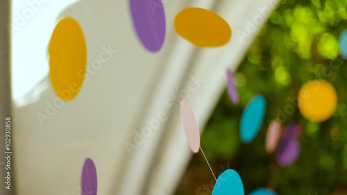 paper decoration for a party outdoors