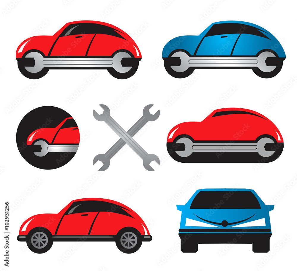 Car service icons.
Set of colorful Car repair service icons. Vector available. 

