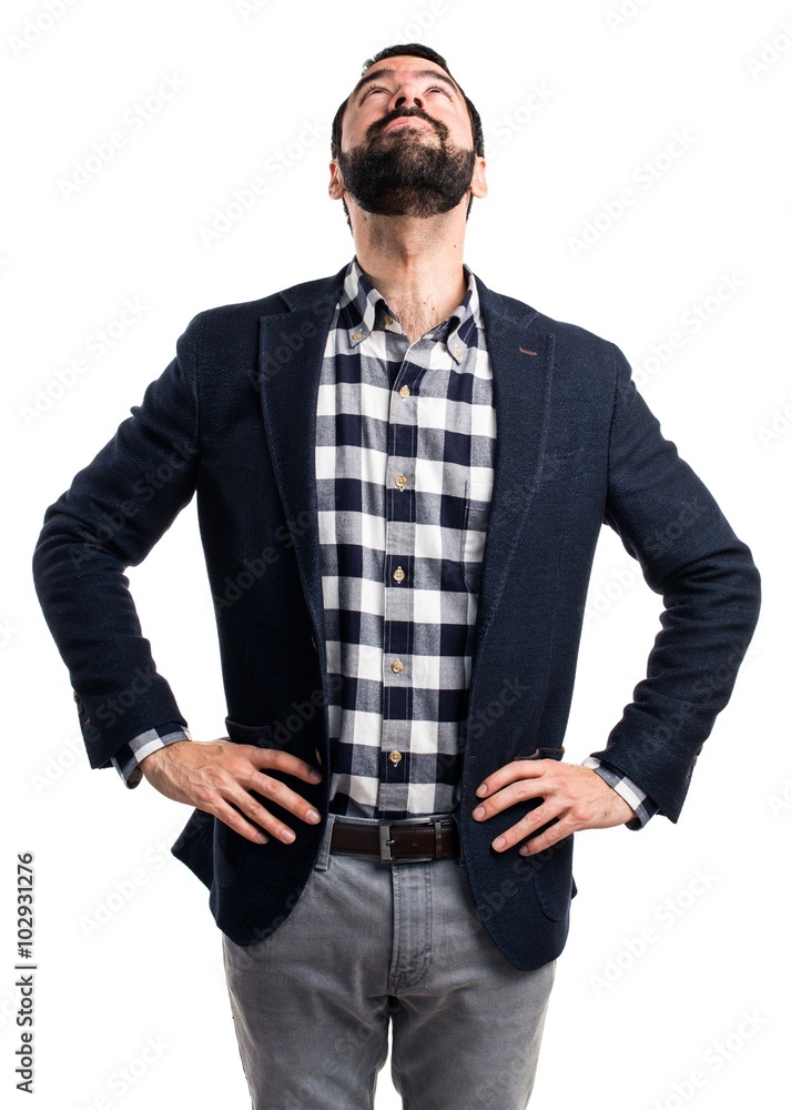 Fototapeta premium Man looking up