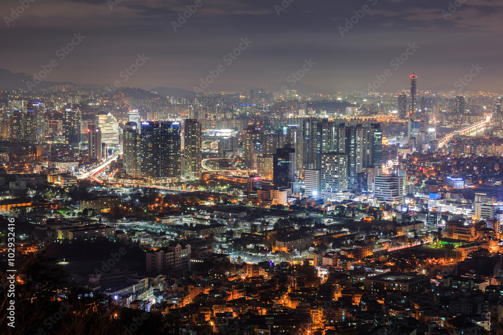 Seoul City at Night, South Korea