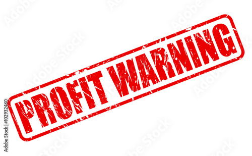 PROFIT WARNING red stamp text