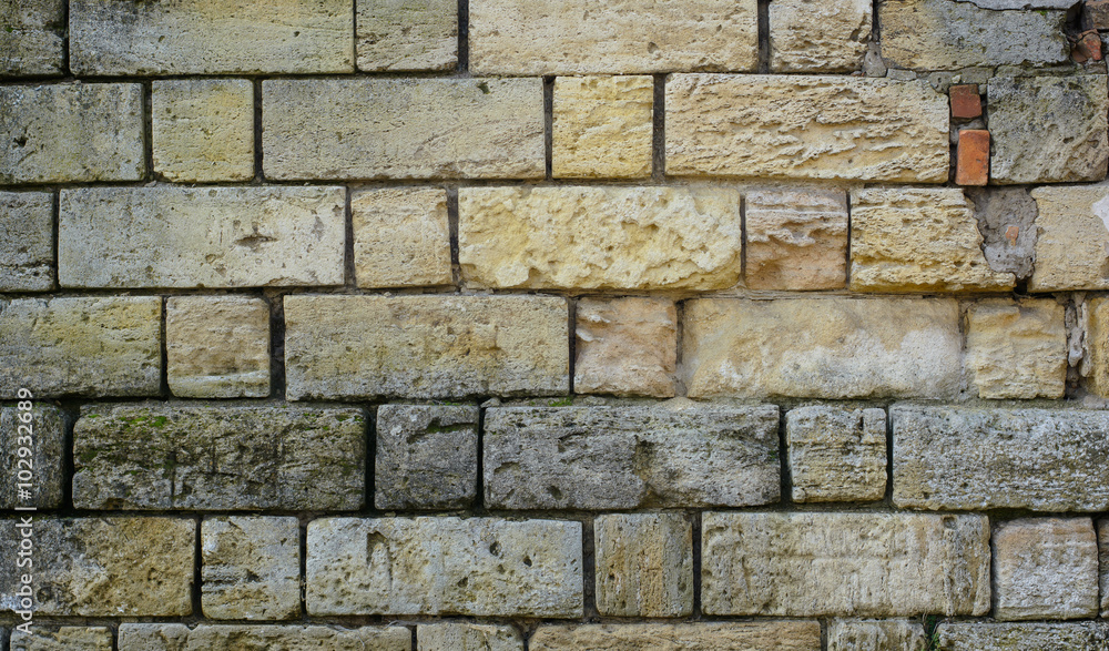 A piece of an ancient Greek wall A piece of an ancient Greek wall